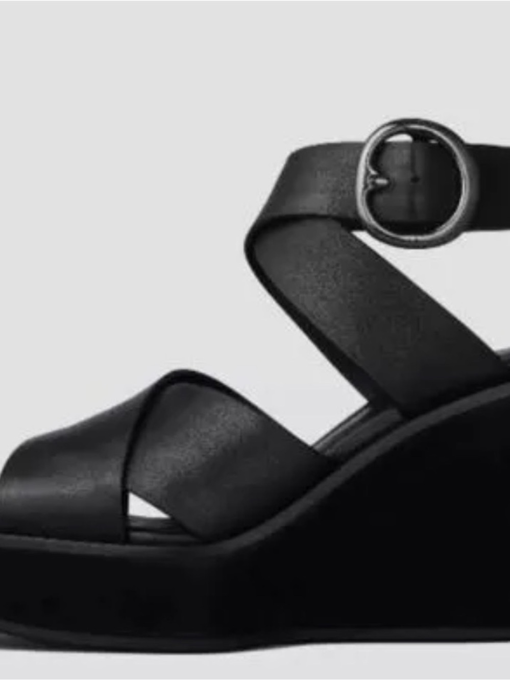 Rag & Bone Black leather platform wedge sandal